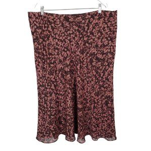 Liz & Co Woman Size 3X Skirt Crepe Floral Print Lined Stretch Waist Midi
